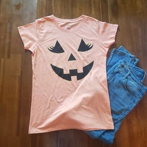 NWT Celebrate It Orange Jack-o-lantern Top